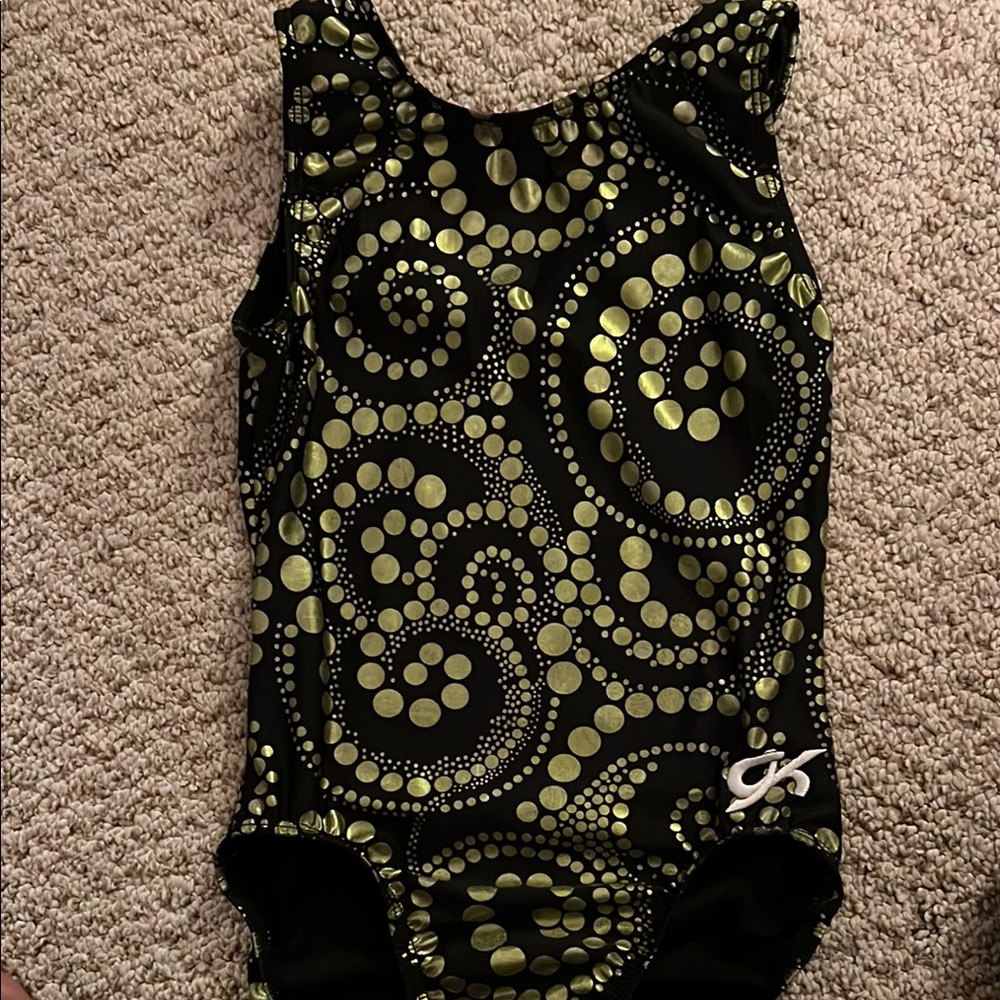Elegant Swirl Kids Bodysuit in Black and Gold